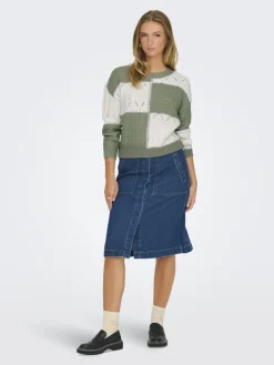 JDYJUSTY L/S MIX STRUC PULLOVER KNT NOOS sea spray