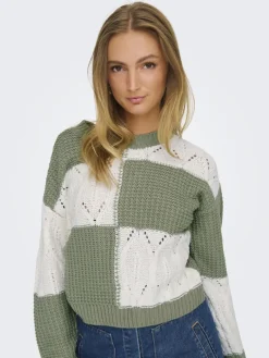 JDYJUSTY L/S MIX STRUC PULLOVER KNT NOOS sea spray