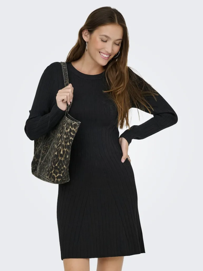 JDYKATE L/S O-NECK DRESS KNT black