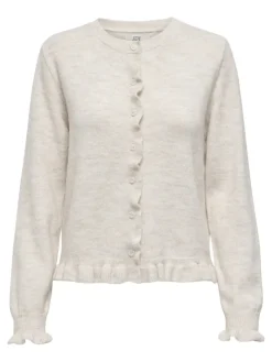 JDYLETTY L/S ON FRILL CARDIGAN KNT NOOS birch