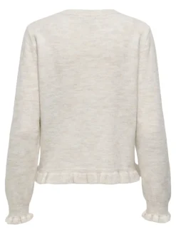 JDYLETTY L/S ON FRILL CARDIGAN KNT NOOS birch