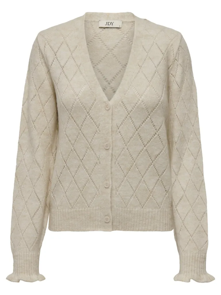 JDYLETTY L/S V-NECK STRUC CARDI KNT NOOS whitecap gray