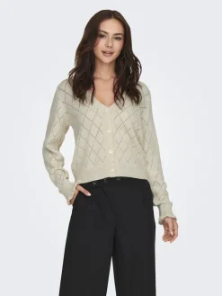 JDYLETTY L/S V-NECK STRUC CARDI KNT NOOS whitecap gray