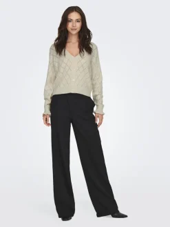 JDYLETTY L/S V-NECK STRUC CARDI KNT NOOS whitecap gray