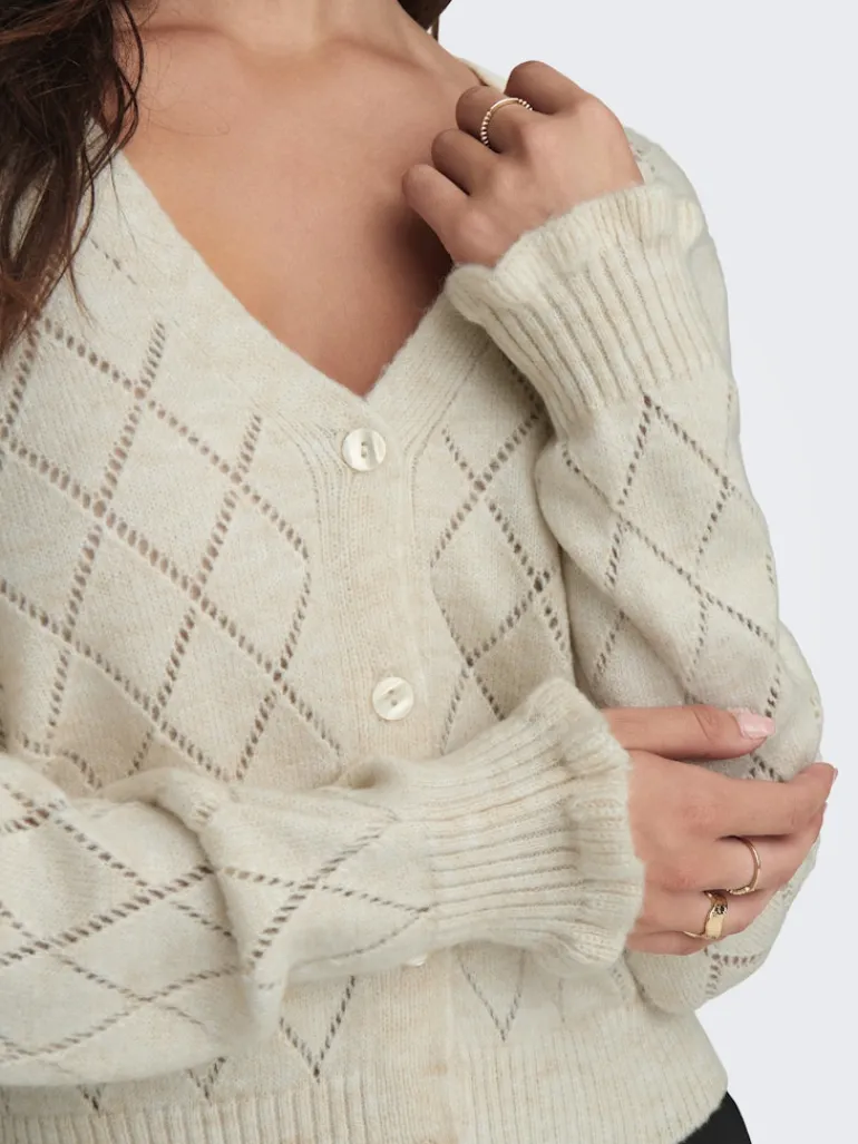 JDYLETTY L/S V-NECK STRUC CARDI KNT NOOS whitecap gray