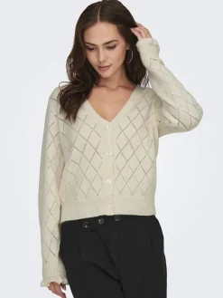 JDYLETTY L/S V-NECK STRUC CARDI KNT NOOS whitecap gray