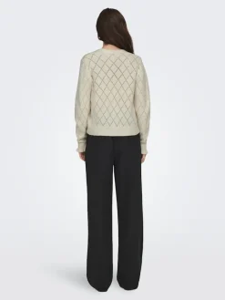 JDYLETTY L/S V-NECK STRUC CARDI KNT NOOS whitecap gray
