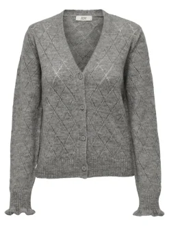 JDYLETTY L/S V-NECK STRUC CARDI KNT NOOS light grey melange