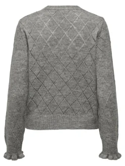 JDYLETTY L/S V-NECK STRUC CARDI KNT NOOS light grey melange