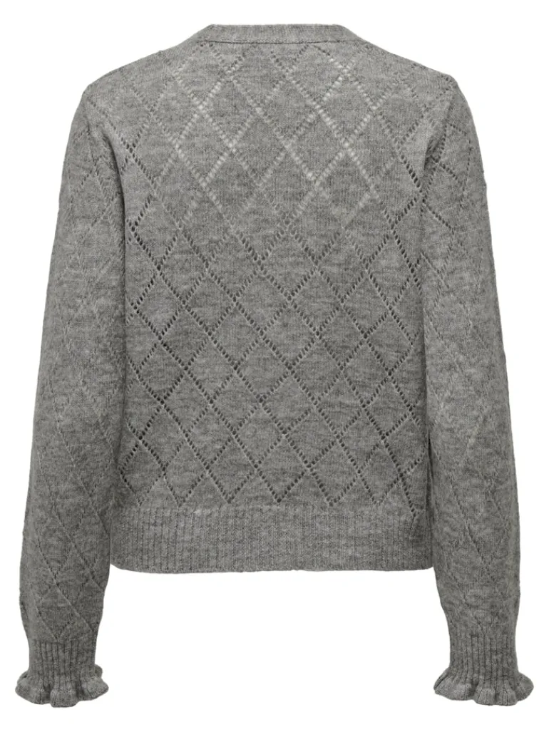 JDYLETTY L/S V-NECK STRUC CARDI KNT NOOS light grey melange