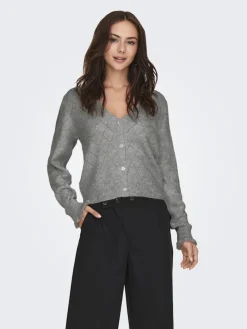 JDYLETTY L/S V-NECK STRUC CARDI KNT NOOS light grey melange