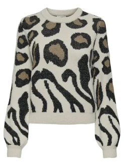 JDYLORRAINE ANIMAL L/S PULLOVER KNT NOOS cement2