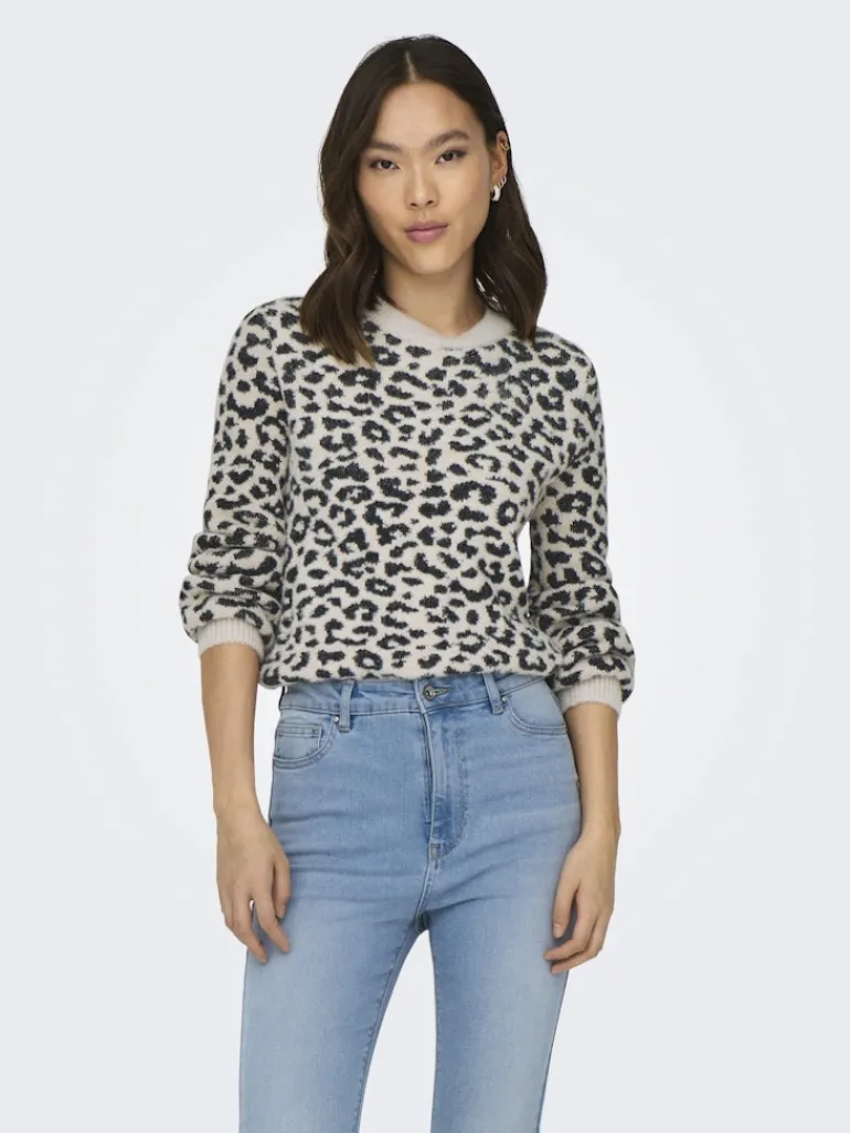 JDYLORRAINE ANIMAL L/S PULLOVER KNT NOOS cement1