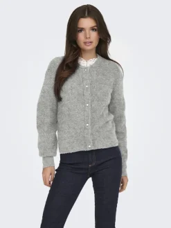 JDYLUMI LIFE L/S BUTTON CARDIGA KNT NOOS medium grey melange