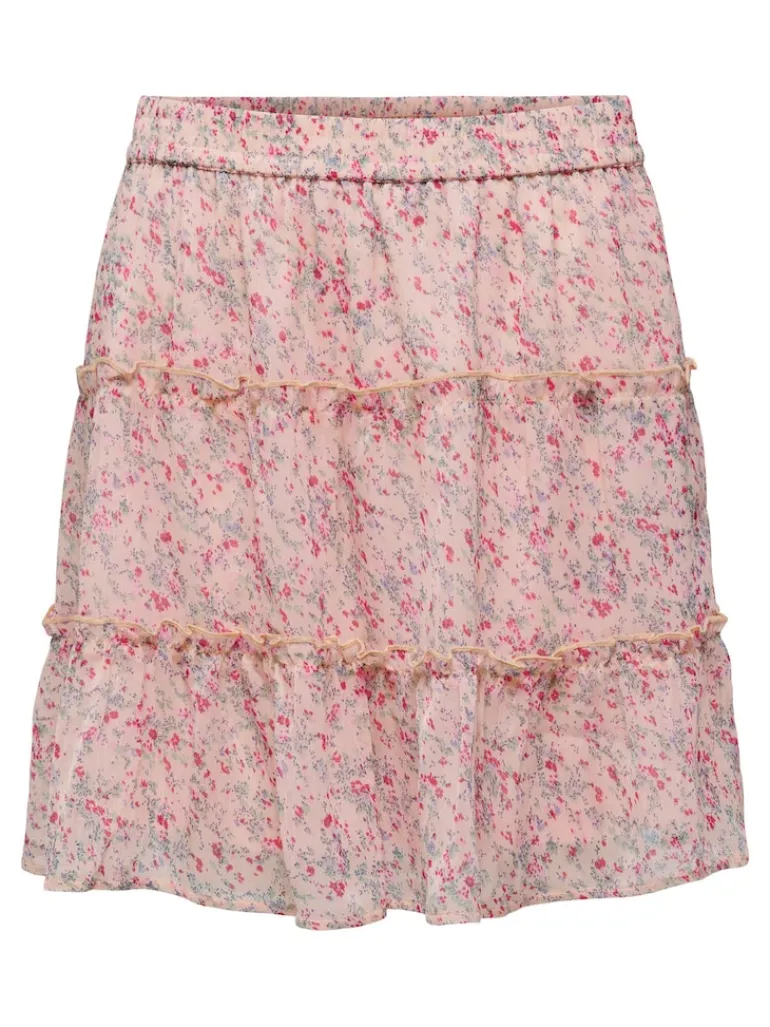 JDYMELLY SKIRT WVN LO peach whip-rose flower