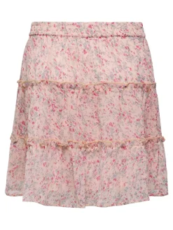 JDYMELLY SKIRT WVN LO peach whip-rose flower