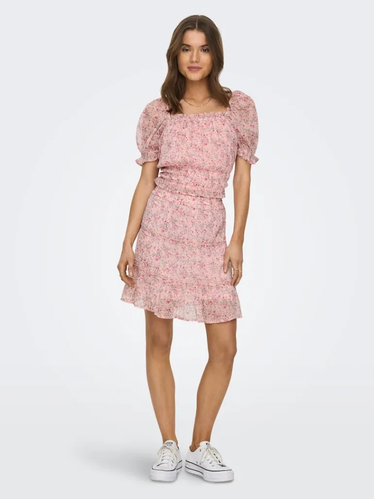JDYMELLY SKIRT WVN LO peach whip-rose flower