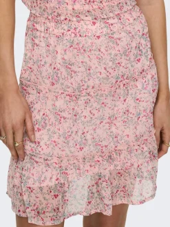 JDYMELLY SKIRT WVN LO peach whip-rose flower