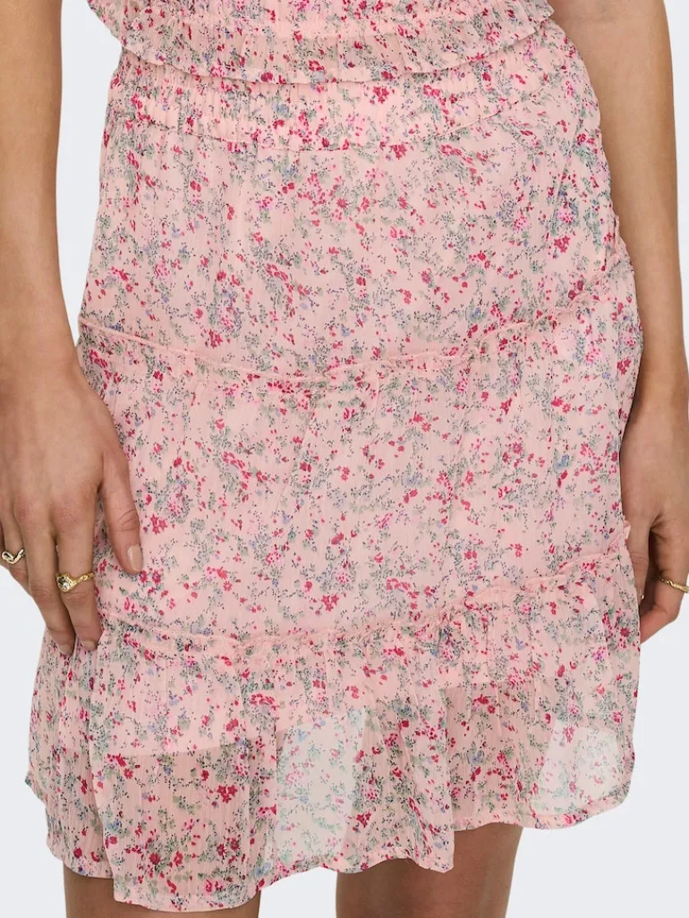 JDYMELLY SKIRT WVN LO peach whip-rose flower