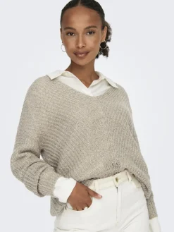 JDYNEW MEGAN L/S PULLOVER KNT NOOS cement