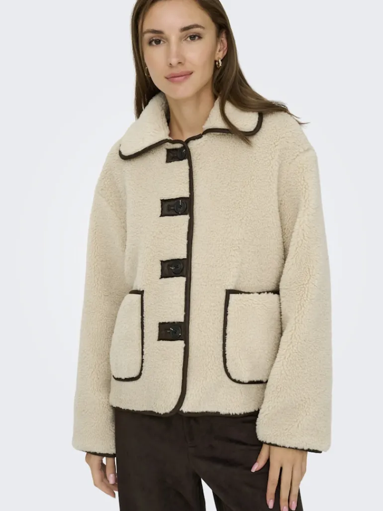 JDYNOELLA LIFE TEDDY JACKET OTW NOOS cement