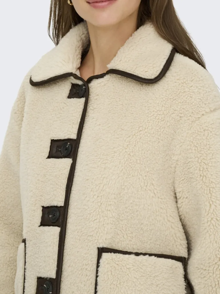 JDYNOELLA LIFE TEDDY JACKET OTW NOOS cement