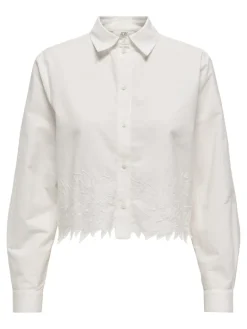 JDYNOLA L/S SHORT SHIRT W. EMB. WVN white