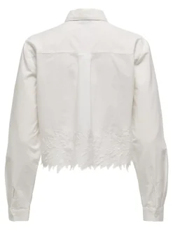 JDYNOLA L/S SHORT SHIRT W. EMB. WVN white