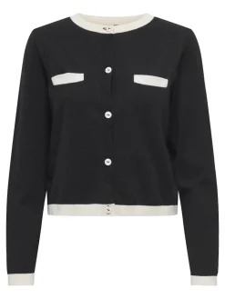 JDYPIPER L/S SHORT CONTRAST CARDI KNT black