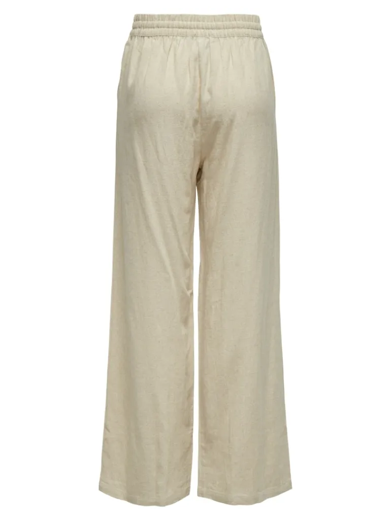 JDYSAY HW LINEN WIDE PANT WVN NOOS oatmeal