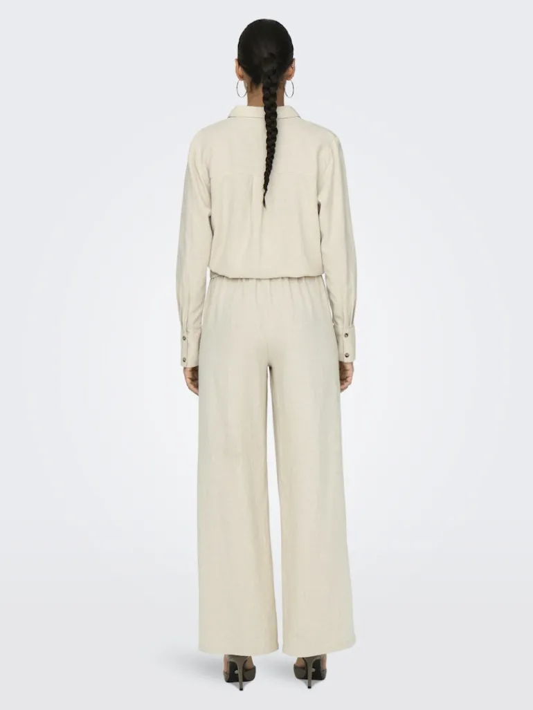 JDYSAY HW LINEN WIDE PANT WVN NOOS oatmeal