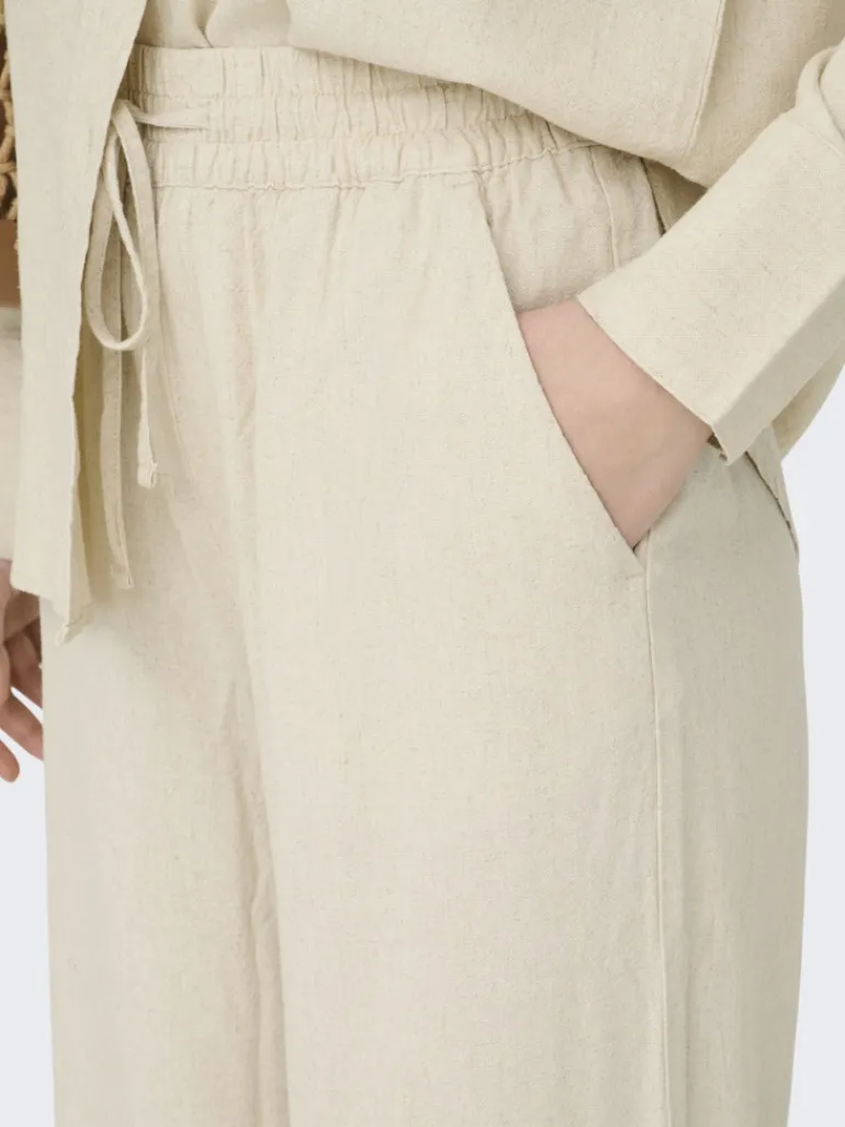 JDYSAY HW LINEN WIDE PANT WVN NOOS oatmeal