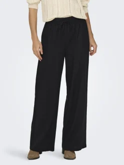 JDYSAY HW LINEN WIDE PANT WVN NOOS black