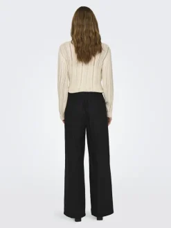 JDYSAY HW LINEN WIDE PANT WVN NOOS black