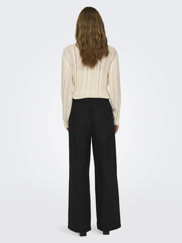 JDYSAY HW LINEN WIDE PANT WVN NOOS black