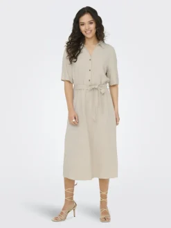 JDYSAY 2/4 MIDI SHIRT DRESS WVN NOOS oatmeal