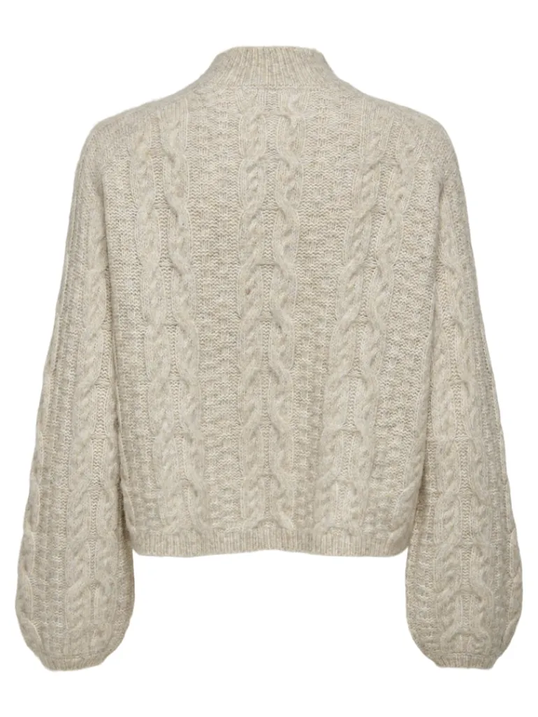 JDYSILJA L/S HN CABLE PULLOVER KNT oatmeal