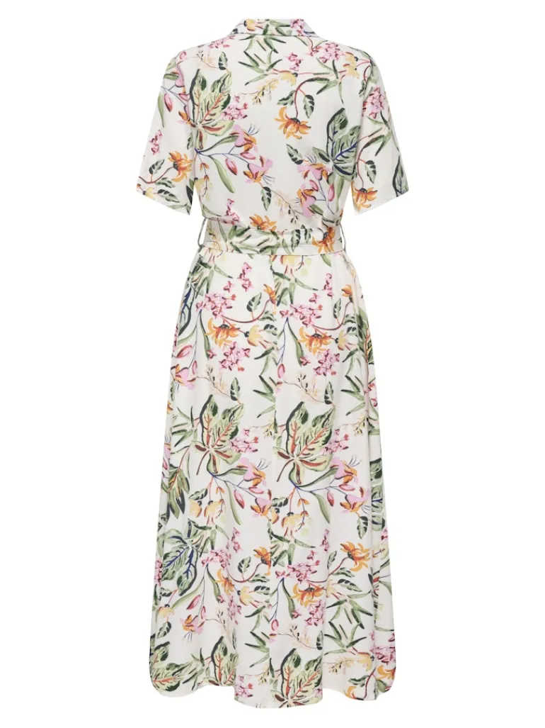 JDYSTARSEZEN LIFE 2/4 MIDIDRESS WVN NOOS cloud dancer