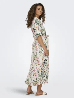 JDYSTARSEZEN LIFE 2/4 MIDIDRESS WVN NOOS cloud dancer