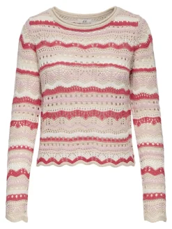 JDYSUN LAY L/S BOATNECK PULLOV. KNT NOOS sandshell