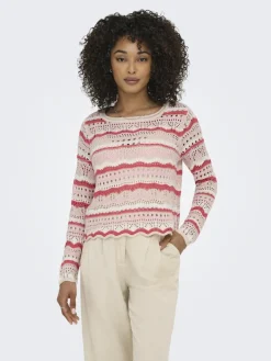 JDYSUN LAY L/S BOATNECK PULLOV. KNT NOOS sandshell