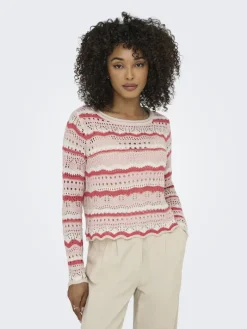 JDYSUN LAY L/S BOATNECK PULLOV. KNT NOOS sandshell