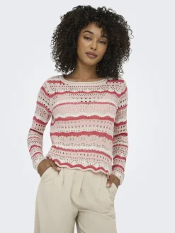 JDYSUN LAY L/S BOATNECK PULLOV. KNT NOOS sandshell