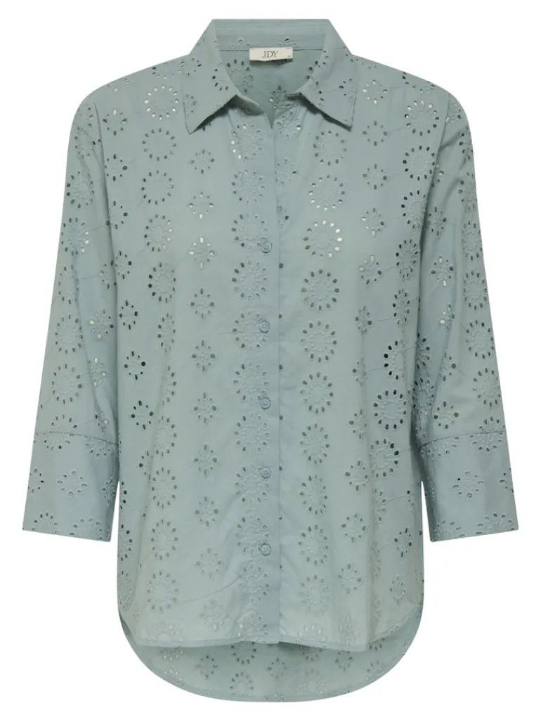 JDYTALLIE 3/4 LONG SHIRT WVN NOOS silver blue
