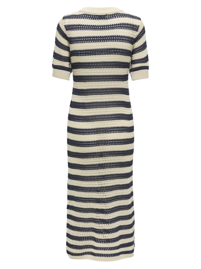 JDYTIKKA IVY 2/4 O-NECK STRIPE DRESS KNT sandshell2