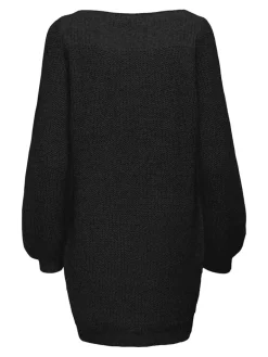 JDYWHITNEY MEGAN L/S BOAT DRESS KNT NOOS black