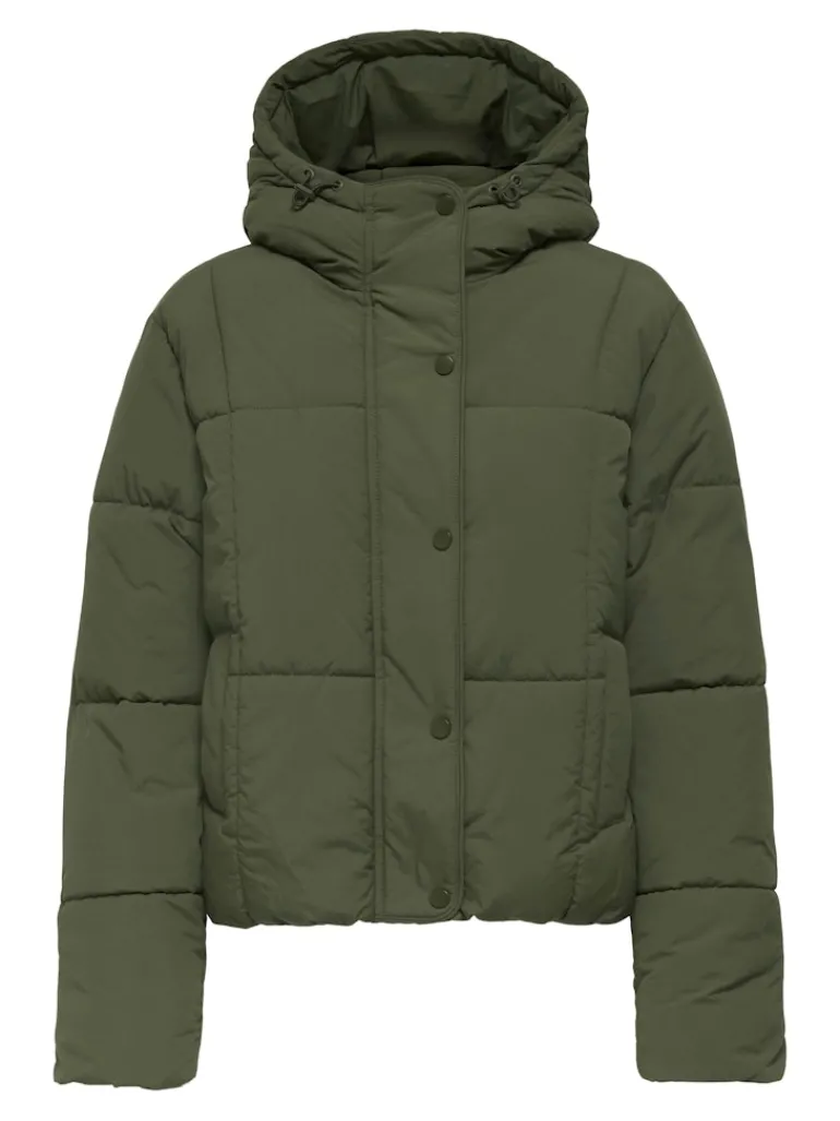 JDYWONDER SHORT HOOD PUFFER OTW SIJ ivy green