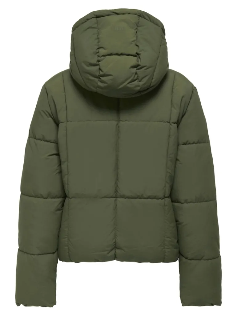 JDYWONDER SHORT HOOD PUFFER OTW SIJ ivy green