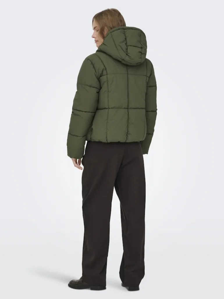 JDYWONDER SHORT HOOD PUFFER OTW SIJ ivy green