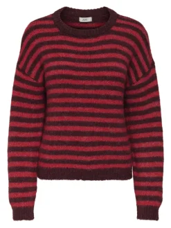 JDYZOEY LIFE L/S ON DROPSH PULL KNT NOOS maroon banner